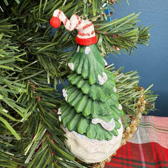 Snowman Tree With Hat Ornament - Picture 2 of 2